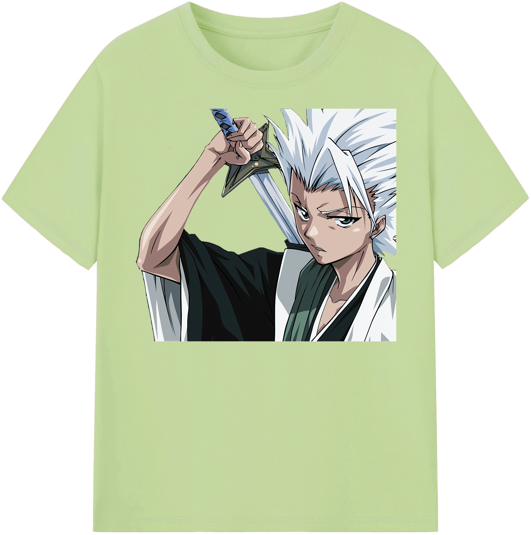 （画像用） ブリーチ 日番谷冬獅郎（ひつがや とうしろう） BLEACH Hitsugaya Toushirou 綿100％半袖Tシャツ（フロントプリント）
